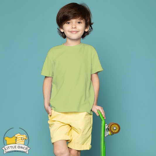 Pastel Green Kids Half Sleeves T-Shirt For Boys - FlyingCart.pk