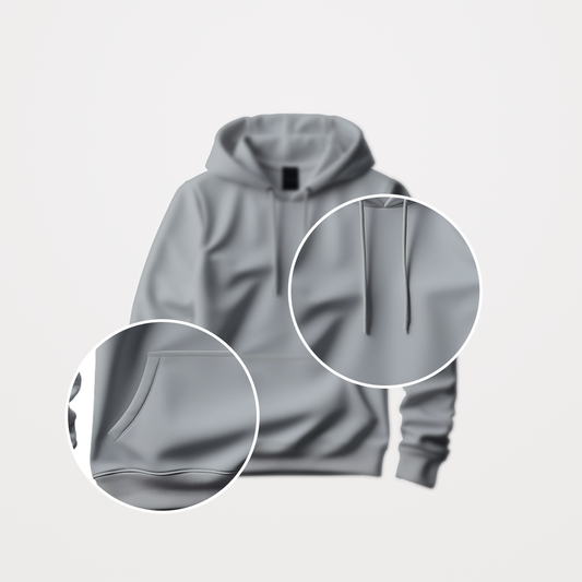 Pullover Hoodie Silver Grey  - Flyingcart.pk