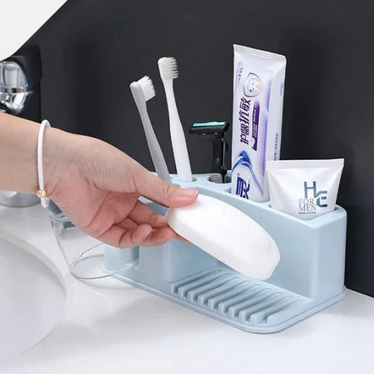Plastic Wall Mounted Toothbrush And Soap Holder - FlyingCart.pk