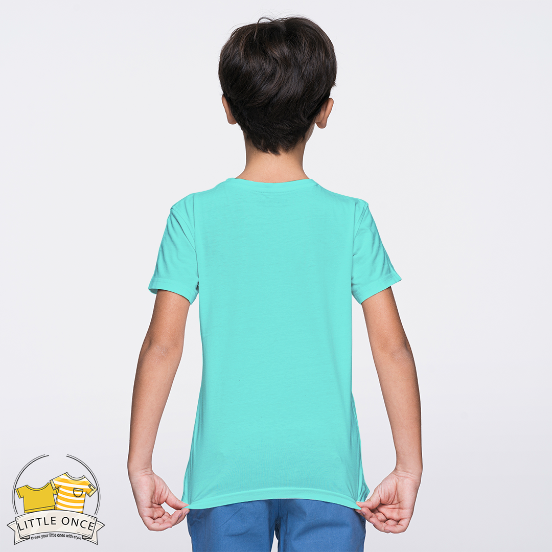 Ice blue Kids Half Sleeves T-Shirt For Boys - FlyingCart.pk