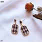 Houndstooth Dangle Luxury Checkered Earrings - FlyingCart.pk