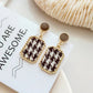 Houndstooth Dangle Luxury Checkered Earrings - FlyingCart.pk