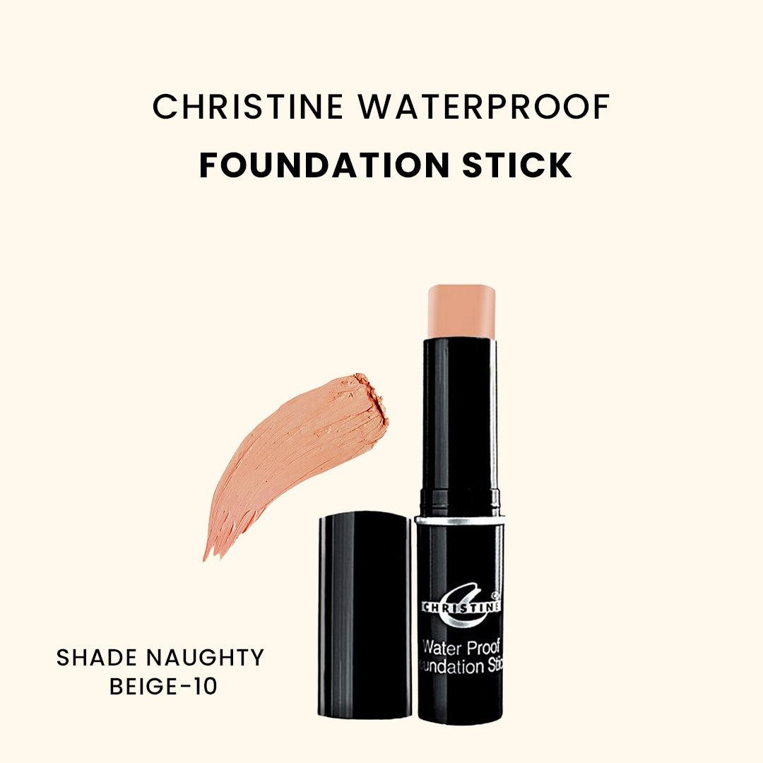 Christine Waterproof Foundation Stick – Shade NAUGHTY BEIGE-10 - FlyingCart.pk