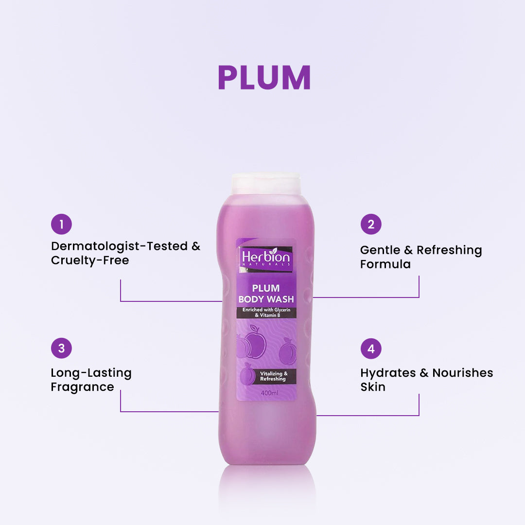 Herbion Plum Body Wash 400ml - FlyingCart.pk