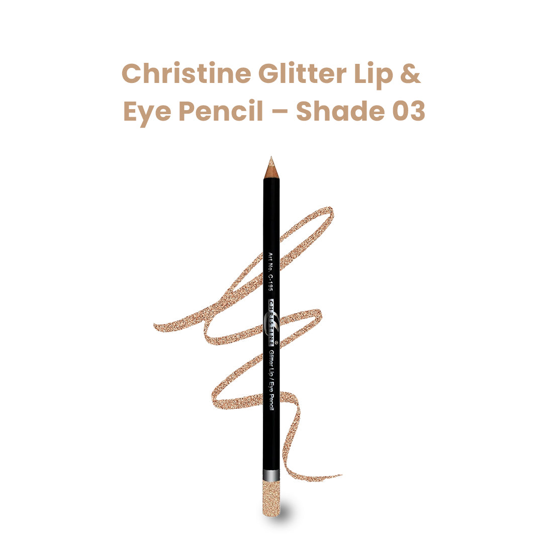 Christine Glitter Lip & Eye Pencil – Shade 03 - FlyingCart.pk