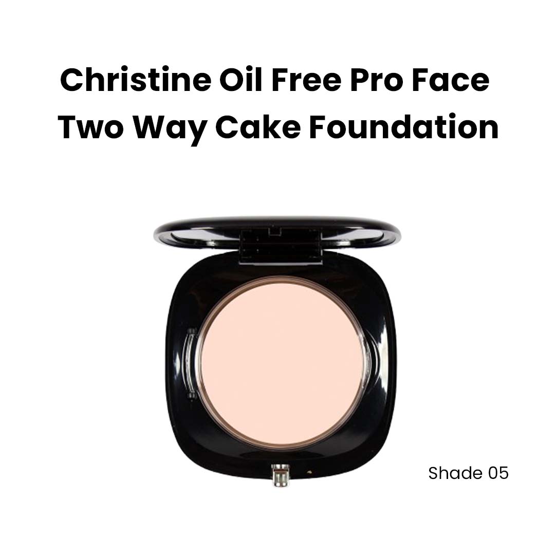 Christine Oil Free Pro Face Two Way Cake Foundation – 05 - FlyingCart.pk