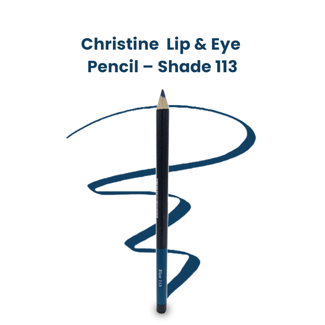 Christine Lip & Eye Pencil Blue-113 - FlyingCart.pk