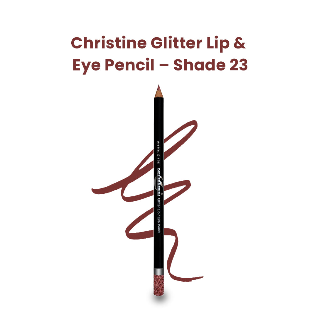 Christine Glitter Lip & Eye Pencil – Shade 23 - Flyingcart.pk