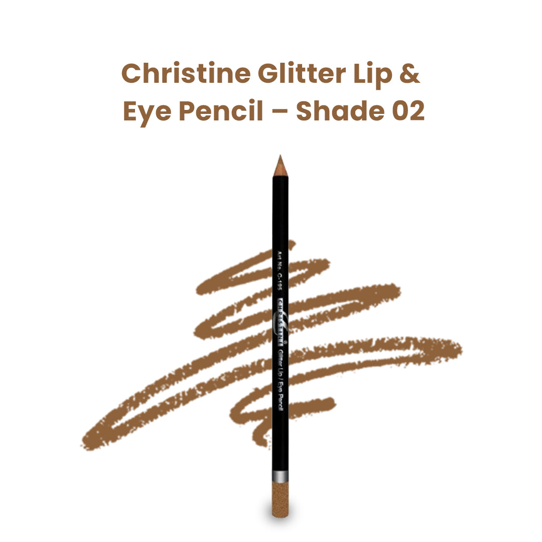 Christine Glitter Lip & Eye Pencil – Shade 02 - FlyingCart.pk