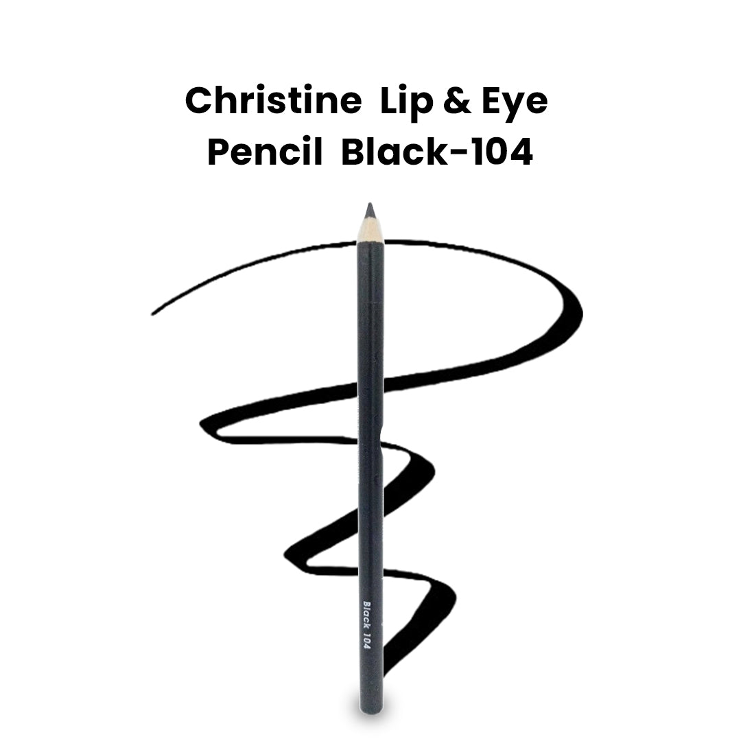 Christine Lip & Eye Pencil Black-104 - Flyingcart.pk