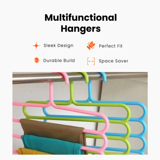 Multifunctional Hangers With 5 Layers 2 Pcs - FlyingCart.pk