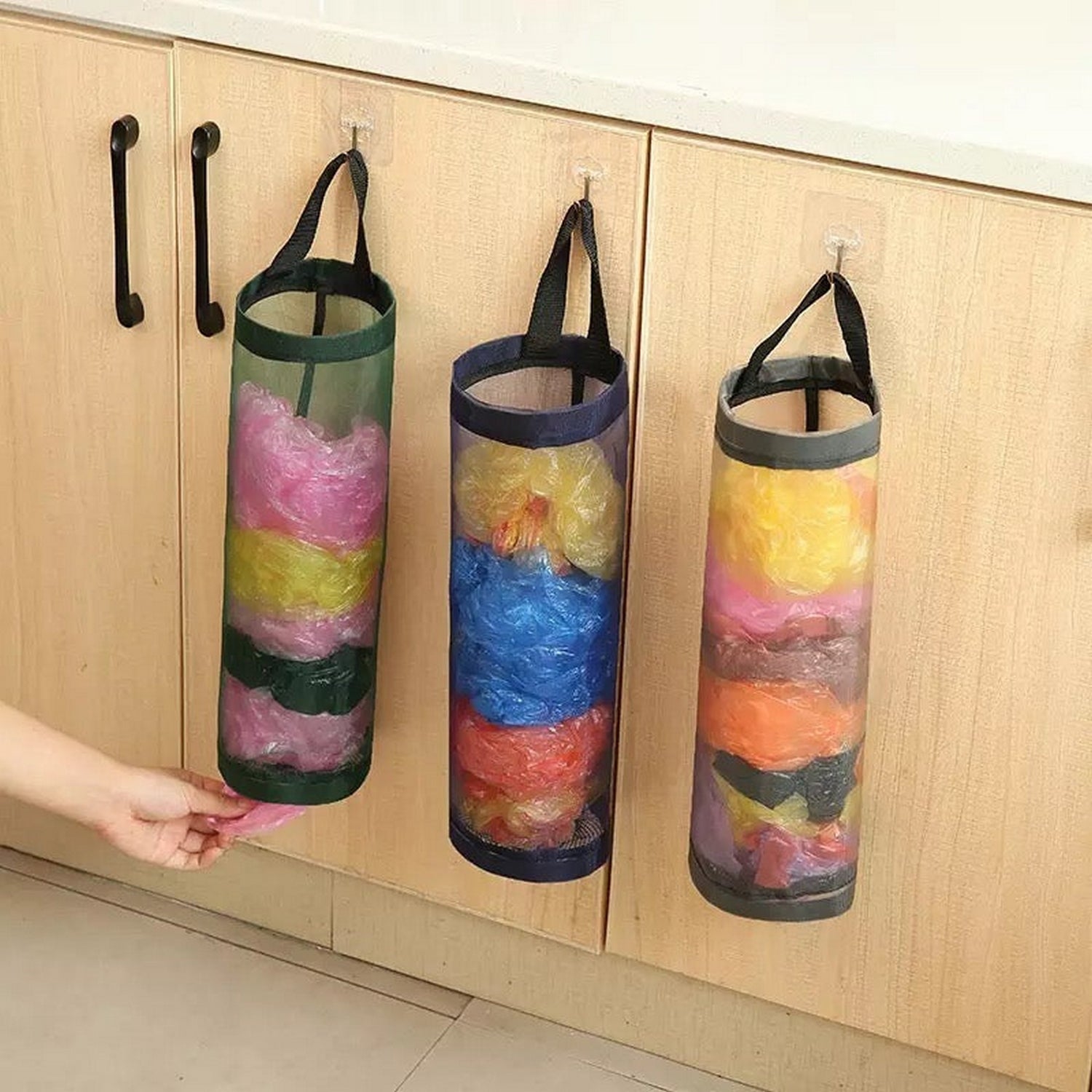 Hanging Shopper Holder Mesh Garbage Bag Organizer - FlyingCart.pk