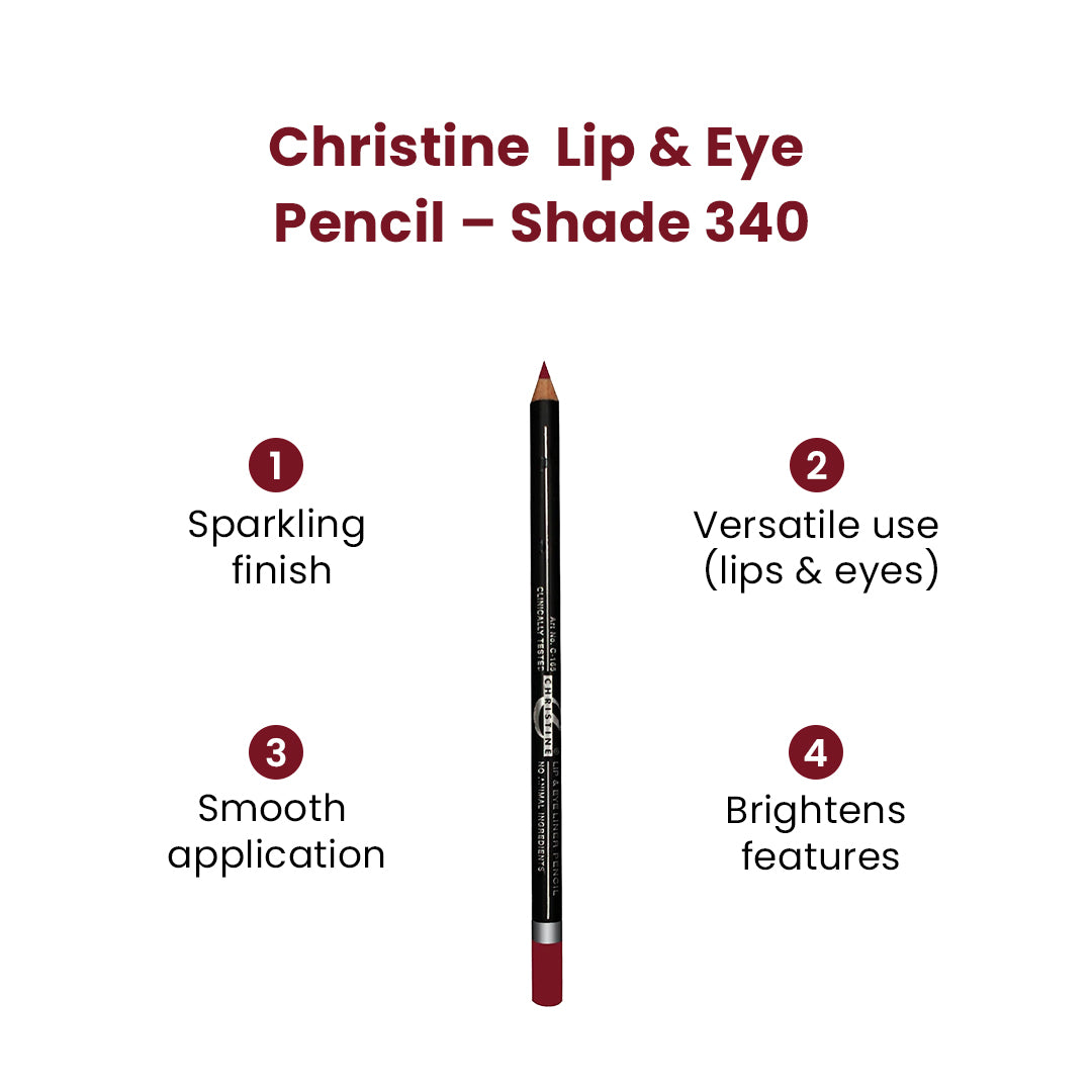 Christine Lip & Eye Pencil – Shade 340 - FlyingCart.pk