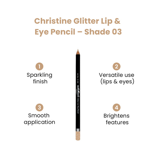 Christine Glitter Lip & Eye Pencil – Shade 03 - FlyingCart.pk