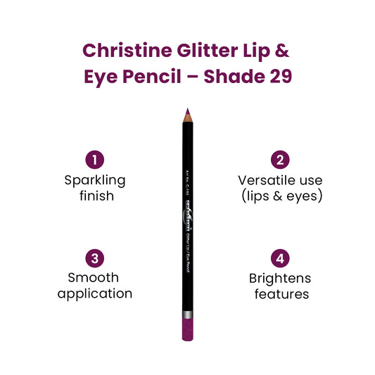 Christine Glitter Lip & Eye Pencil – Shade 29 - Flyingcart.pk