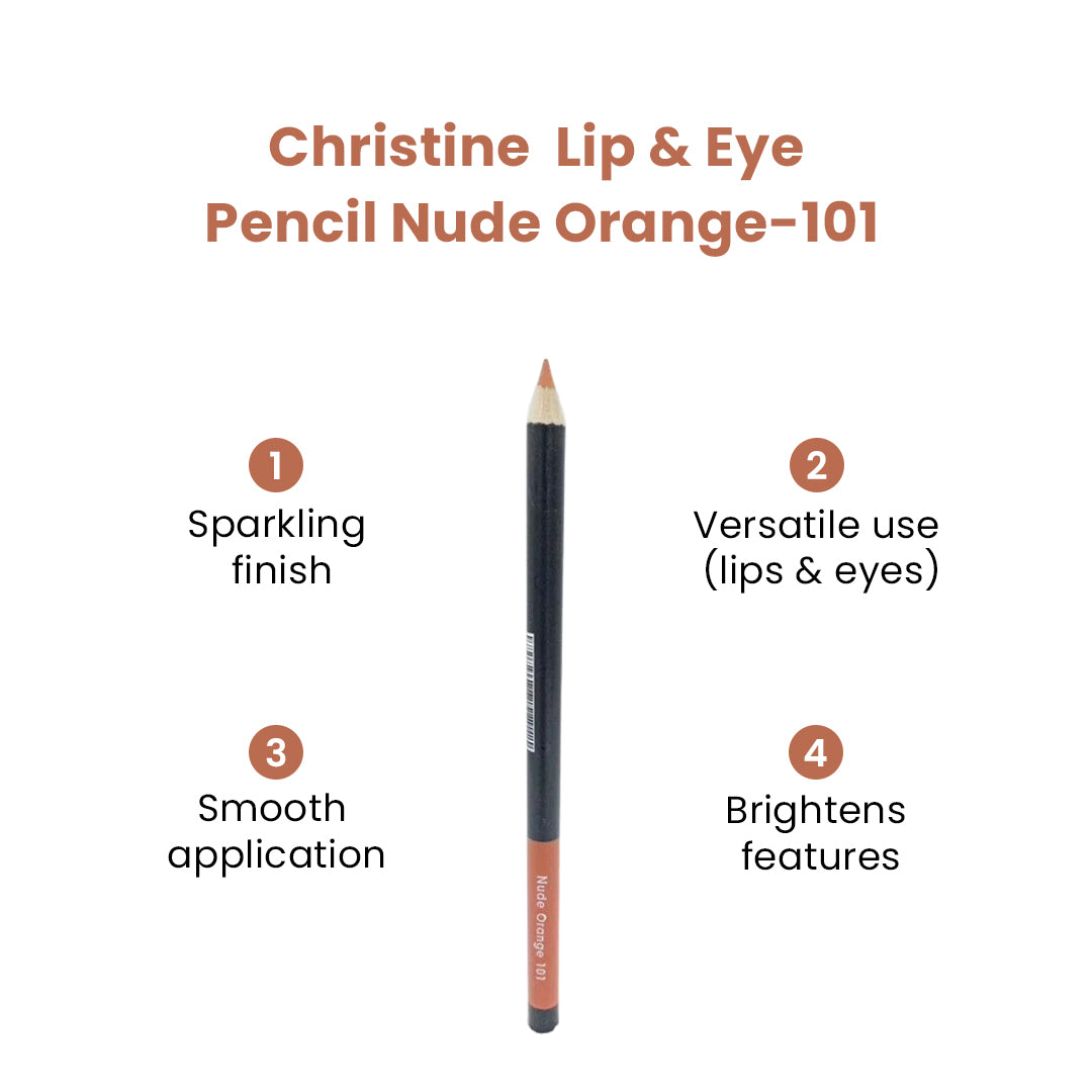 Christine Lip & Eye Pencil Nude Orange-101 - FlyingCart.pk