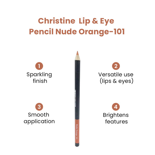 Christine Lip & Eye Pencil Nude Orange-101 - FlyingCart.pk