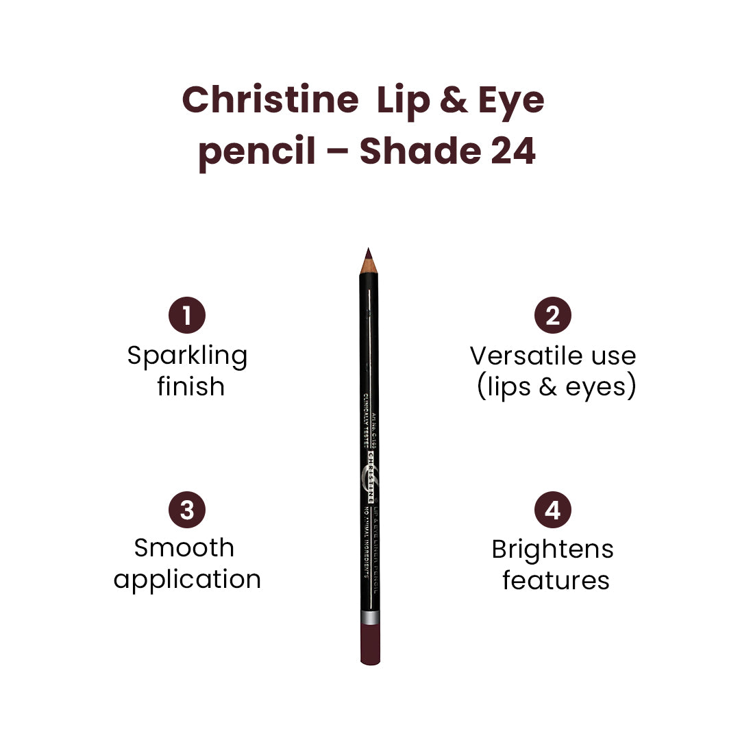 Christine Glitter Lip & Eye Pencil – Shade 24 - Flyingcart.pk