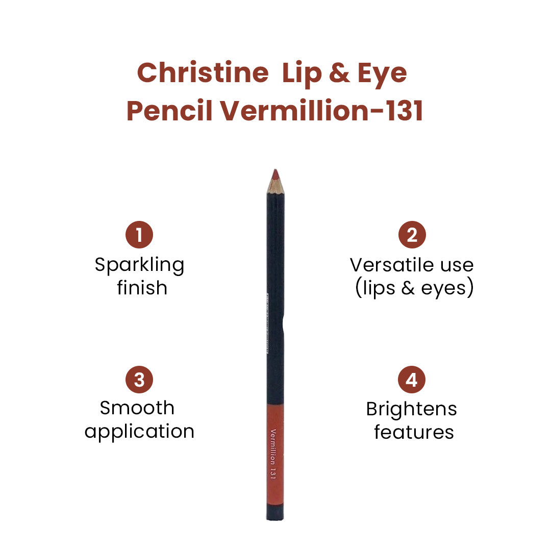 Christine Lip & Eye Pencil Vermillion-131 - FlyingCart.pk