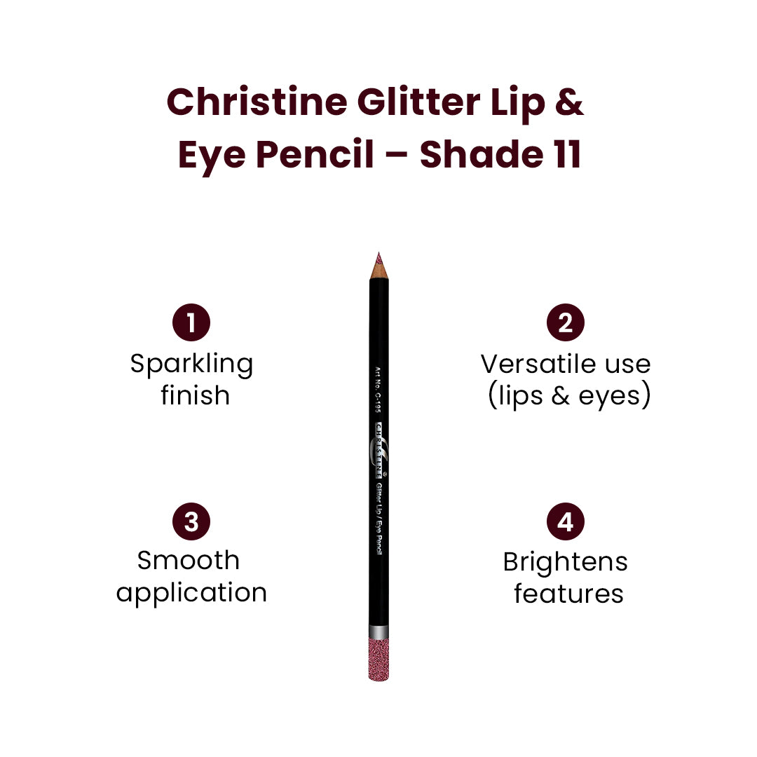 Christine Glitter Lip & Eye Pencil – Shade 11 - FlyingCart.pk