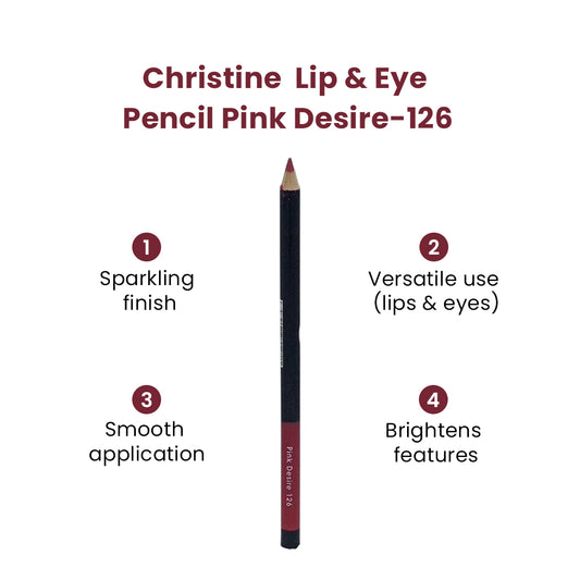 Christine Lip & Eye Pencil Pink Desire-126 - FlyingCart.pk