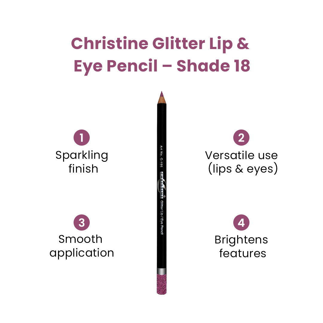 Christine Glitter Lip & Eye Pencil – Shade 18 - Flyingcart.pk