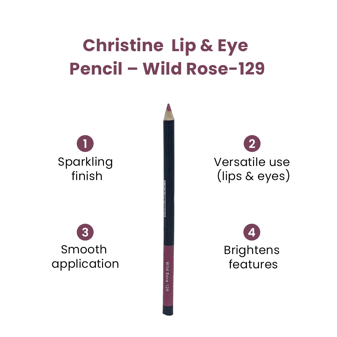 Christine Lip & Eye Pencil Wild Rose-129 - FlyingCart.pk