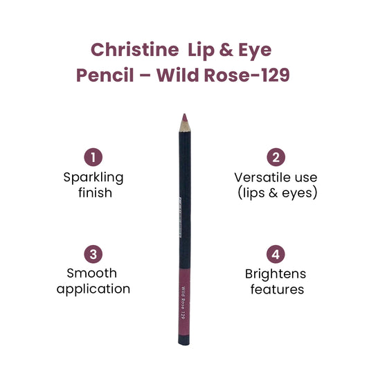 Christine Lip & Eye Pencil Wild Rose-129 - FlyingCart.pk