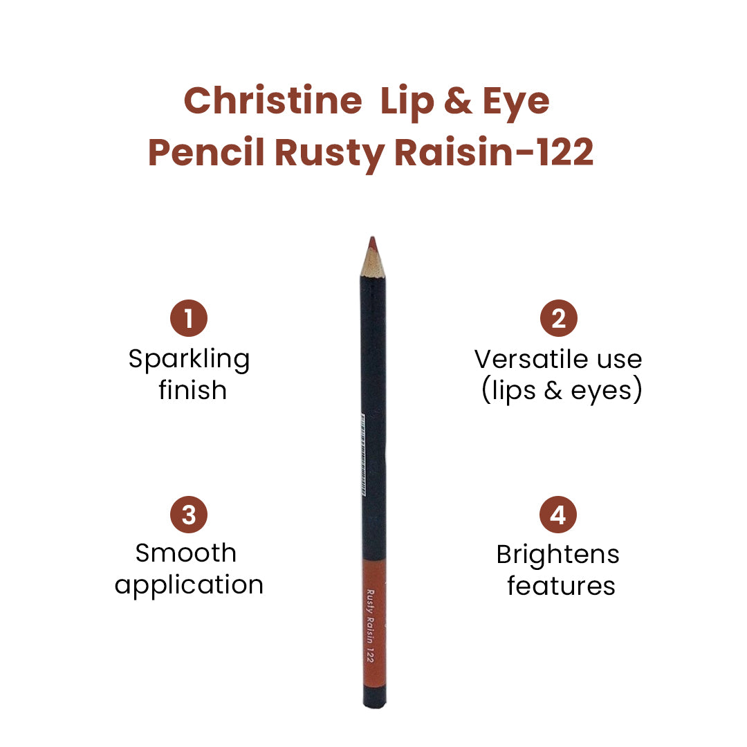 Christine Lip & Eye Pencil Rusty Raisin-122 - Flyingcart.pk