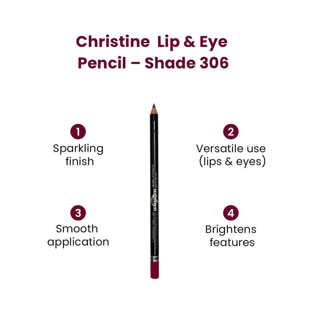 Christine Lip & Eye Pencil – Shade 306 - FlyingCart.pk