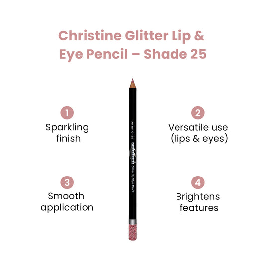 Christine Glitter Lip & Eye Pencil – Shade 25 - Flyingcart.pk