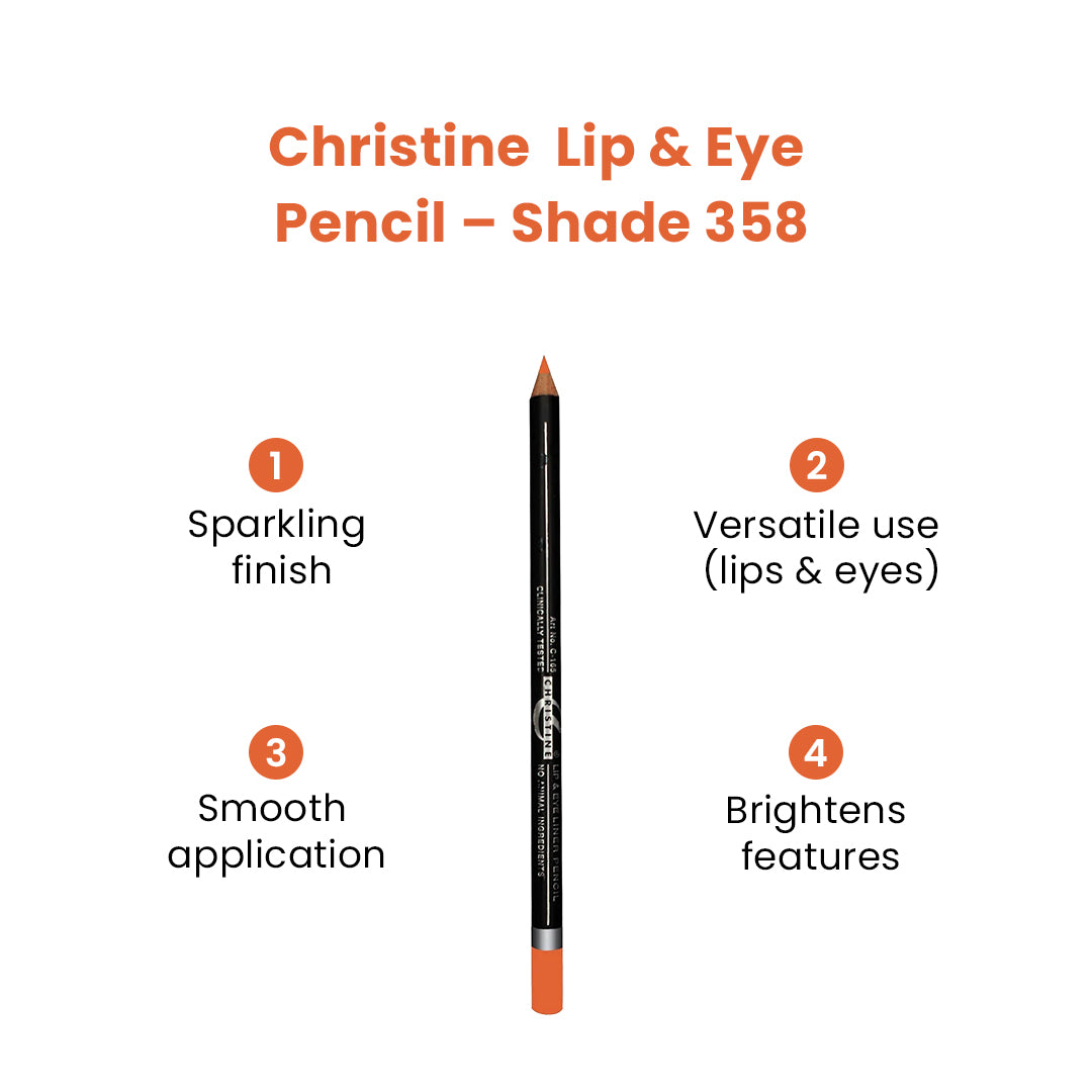 Christine Lip & Eye Pencil – Shade 358 - FlyingCart.pk