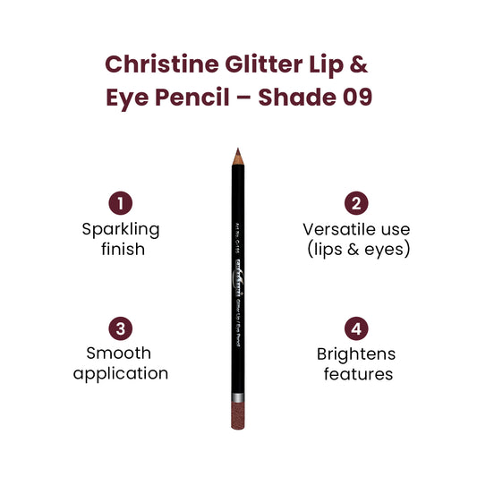 Christine Glitter Lip & Eye Pencil – Shade 09 - FlyingCart.pk