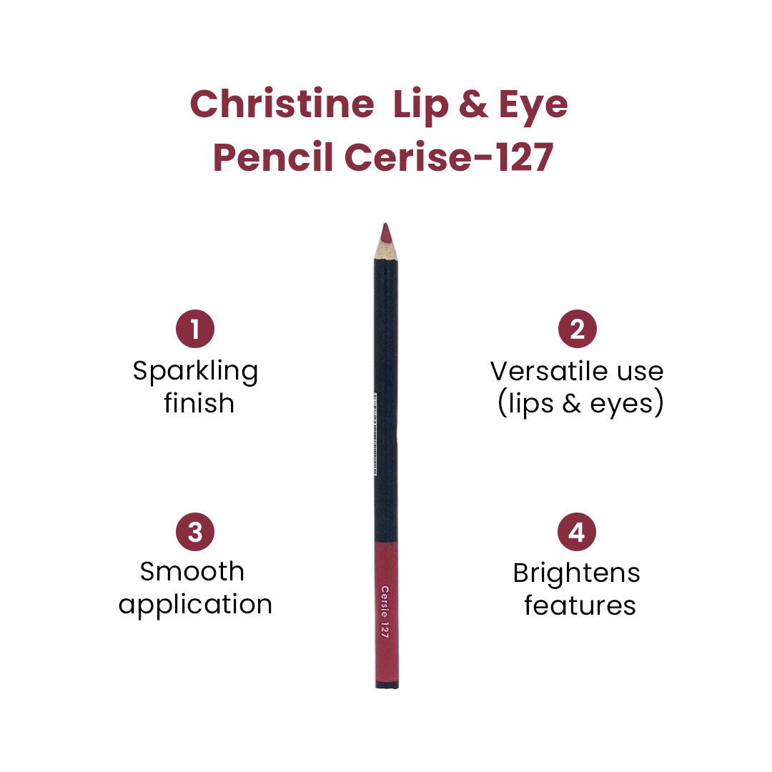 Christine Lip & Eye Pencil Cerise-127 - FlyingCart.pk