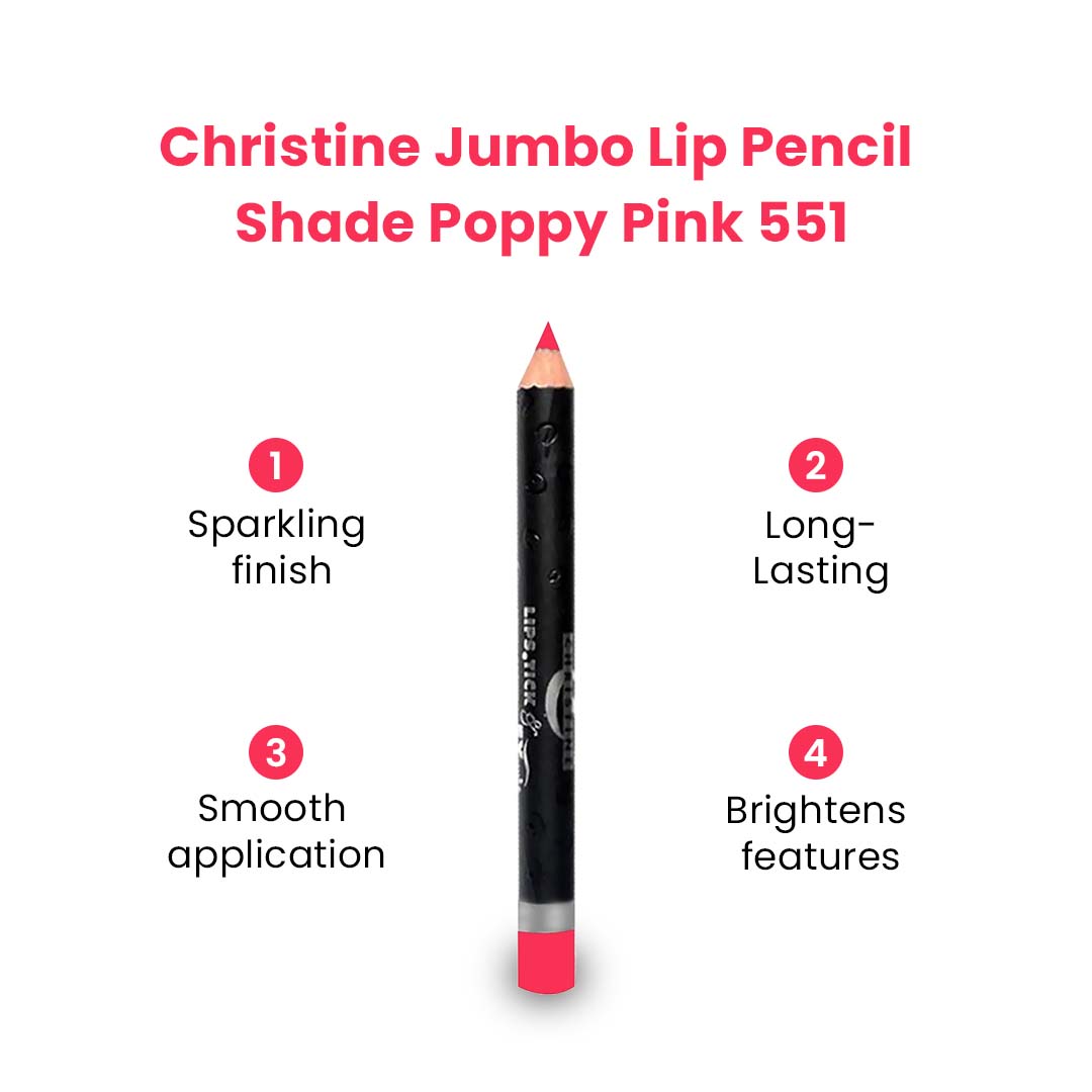 Christine Jumbo Pencil - Poppy Pink 551 - Flyingcart.pk