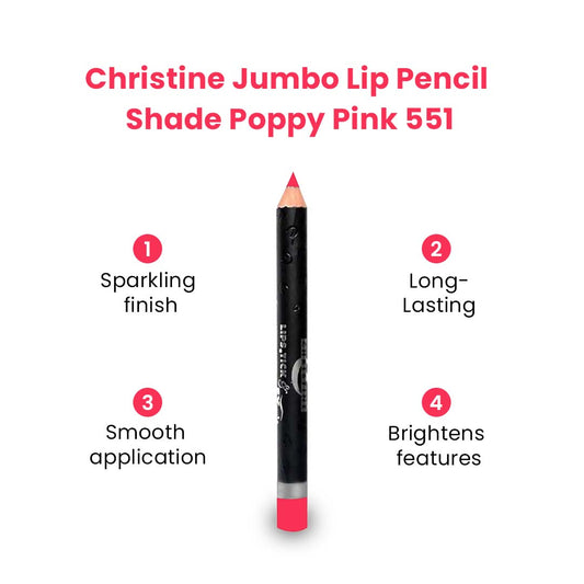 Christine Jumbo Pencil - Poppy Pink 551 - Flyingcart.pk