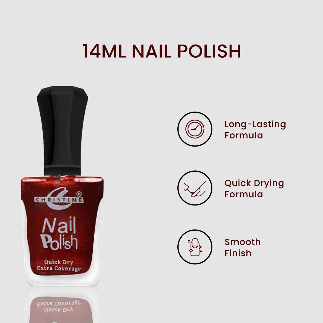 Christine 14ml Nail Polish – Shade 421 - FlyingCart.pk