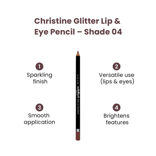 Christine Glitter Lip & Eye Pencil – Shade 04 - FlyingCart.pk