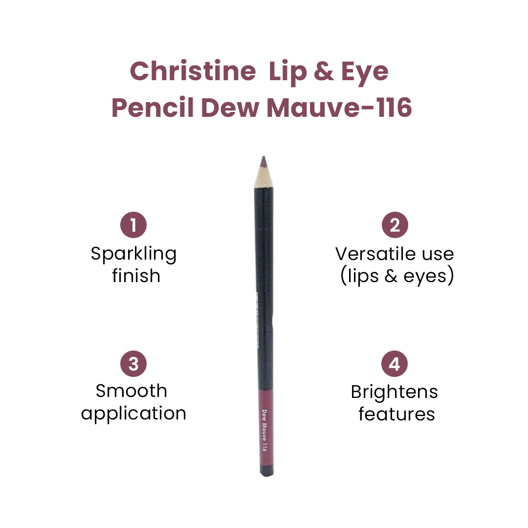 Christine Lip & Eye Pencil Dew Mauve-116 - FlyingCart.pk