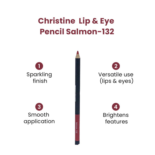 Christine Lip & Eye Pencil Salmon-132 - Flyingcart.pk