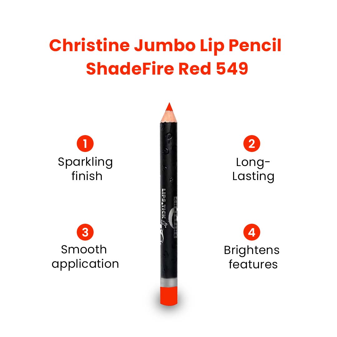 Christine Jumbo Pencil - Fire Red 549 - Flyingcart.pk