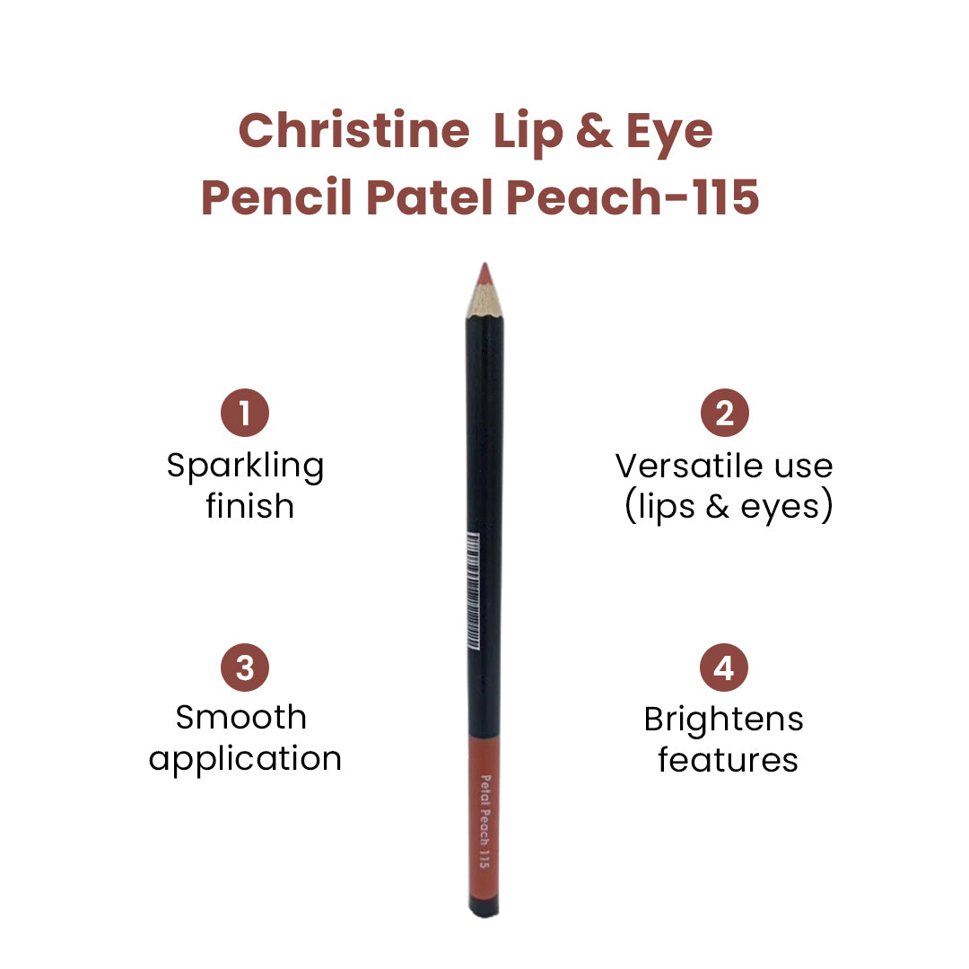 Christine Lip & Eye Pencil Patel Peach-115 - FlyingCart.pk