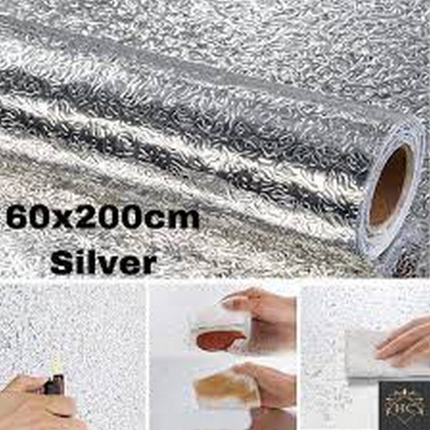 Self Adhesive Aluminum Foil Sheet for Kitchen (60x200cm) Waterproof Peel and Stick - FlyingCart.pk