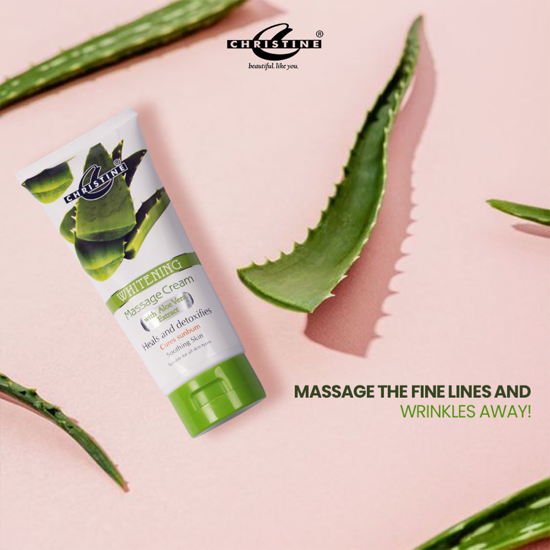Christine Whitening Massage Cream Tube (Aloe Vera Extracts) - FlyingCart.pk