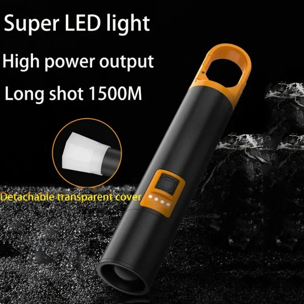 l-s18-glare-rechargeable-type-c-led-flashlight-with-power-bank-usb-input-output-digital-display-emergency-torch-phone-charger-for-outdoor-home-use-1-flyingcart.pk