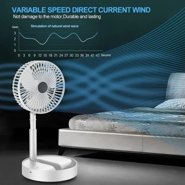 Long Stand Rechargeable Portable Folding Fan - Flyingcart.pk