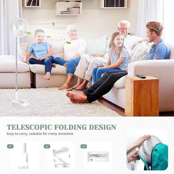 Long Stand Rechargeable Portable Folding Fan - Flyingcart.pk