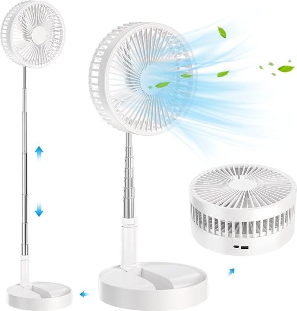Long Stand Rechargeable Portable Folding Fan - Flyingcart.pk
