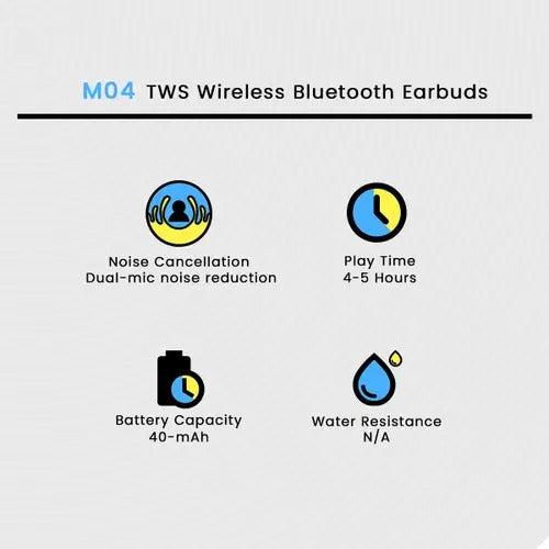 M04 TWS Wireless Bluetooth Earbuds - Flyingcart.pk