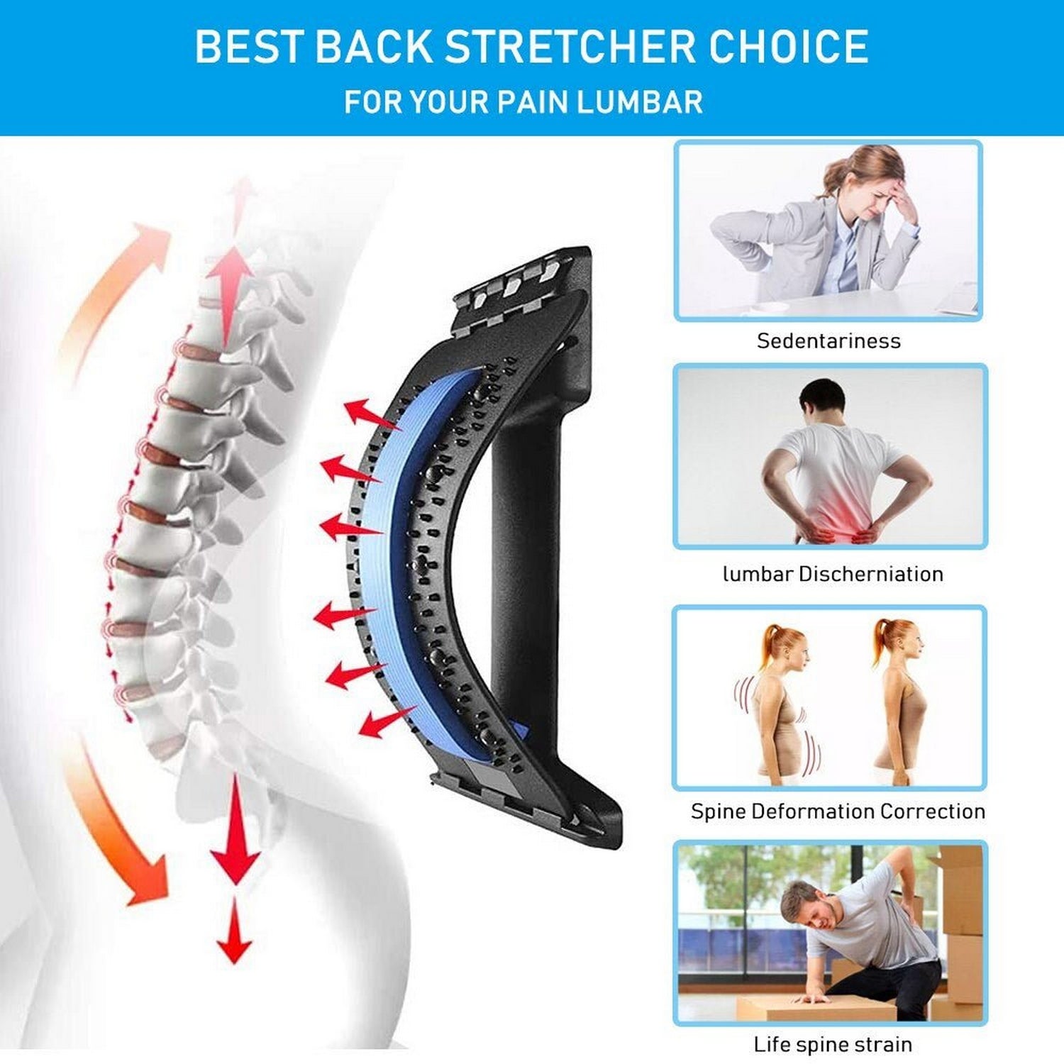 Chiropractic Magic Back Support Stretcher Device Lower And Upper Muscle Pain Relief - FlyingCart.pk